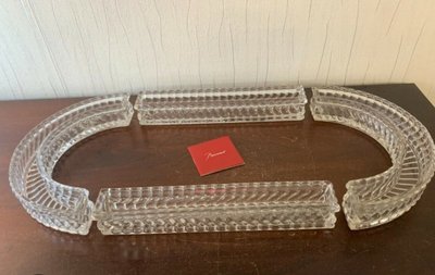 Centre de table en cristal de la maison BACCARAT , modèle BAMBOU; 4 pièces . 