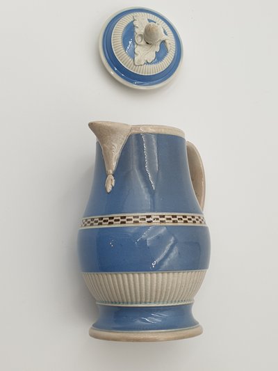 Pichet Couvert  - Pottery Blue slip - STAFFORDSHIRE ou NEALE & Co - Circa 1790/1810 