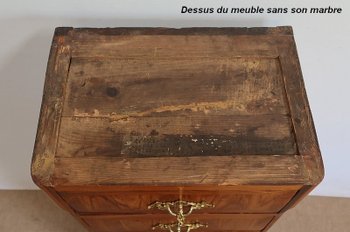 Kleine Chiffonnier aus Rosen- und Veilchenholz, gestempelt "Boudin", Übergangszeit Louis XIV / Louis XV - 1760