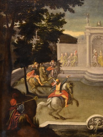 Renaissance Garden With Knightly Festival, Isaac De Moucheron, circle