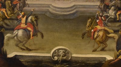 Renaissance Garden With Knightly Festival, Isaac De Moucheron, circle