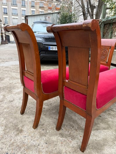 Pair of hallway benches, 19th century Directoire style