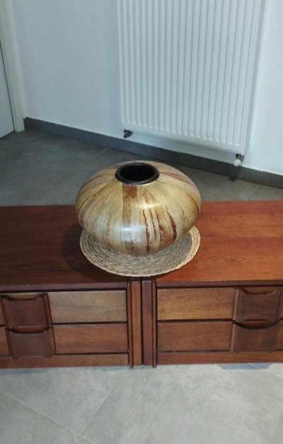 Large vase, bowl, vase-pot, particularly original leaf-based pottery