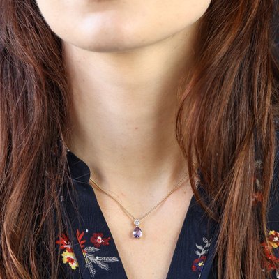 Collier en or tanzanite et diamant