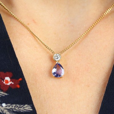 Collier en or tanzanite et diamant