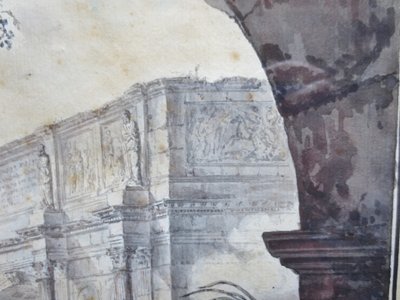Arc de Constantin, Rome, suiveur d' Hubert Robert. 