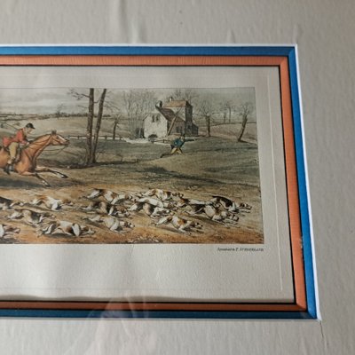 Print HUNTING "FULL CRY" signed by HENRY THOMAS ALKEN