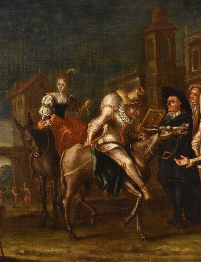 Carnaval à Venise avec Arlequin, Marco Marcola (Vérone, 1711 - 1780)