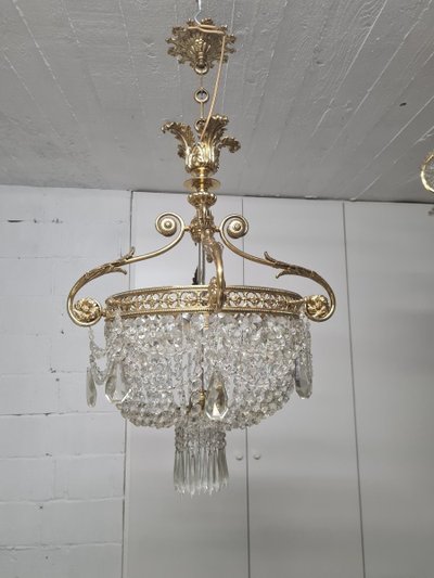 Napoleon III style basket chandelier, 20th century.