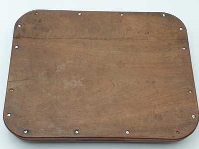 Service tray in carved wood - Birds picking grapes - Signed BOUTILLON