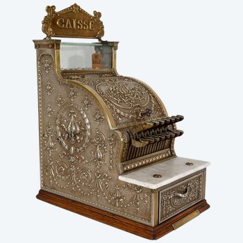 Petit modèle de caisse enregistreuse en Bronze ciselé, « National Cash Register Co.», modèle 312 – Début XXe