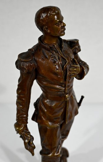 Bronzo "L'Estafette" di C. Anfrie - XIX secolo
