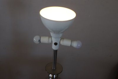 Große Tischlampe aus satiniertem Chromstahl von Goffredo Reggiani, Italien 1970er