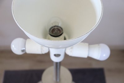 Große Tischlampe aus satiniertem Chromstahl von Goffredo Reggiani, Italien 1970er