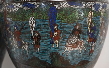 Paire d’Importants Vases en émaux cloisonnés, Japon – XIXe