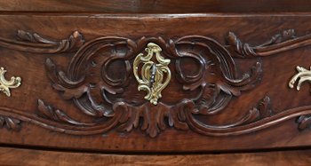 Commode Sauteuse Nîmoise en Noyer, Époque Louis XV - XVIIIe