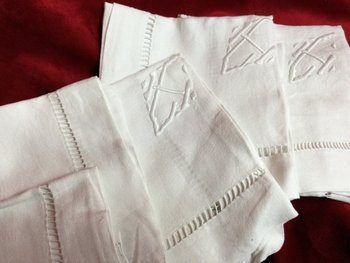 6 serviettes de table chiffrées 