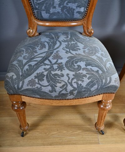 Pair of Oak Chairs, Louis-Philippe style - Mid 20th century