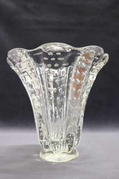 Murano Glass Transparet Vase, 1950S