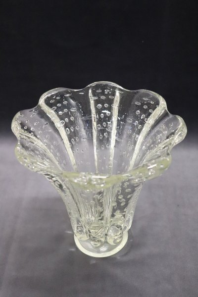 Murano Glass Transparet Vase, 1950S