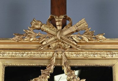 Grande specchio in legno dorato, stile Luigi XVI - seconda metà del XIX secolo