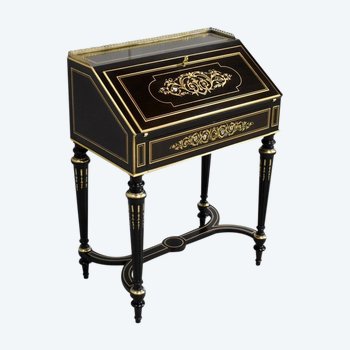 Small Sloping Desk in Blackened Pear, Napoleon III Period - Early 19th Century