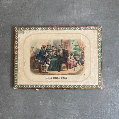 Boite puzzle cartes géographiques XIXe
