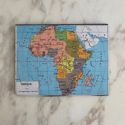 Boite puzzle cartes géographiques XIXe