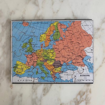 Boite puzzle cartes géographiques XIXe