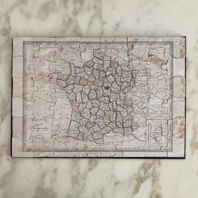 Boite puzzle cartes géographiques XIXe