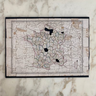 Boite puzzle cartes géographiques XIXe