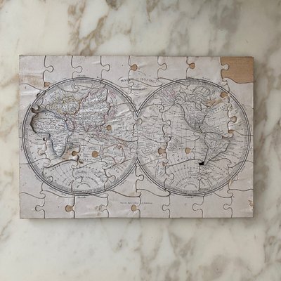 Boite puzzle cartes géographiques XIXe
