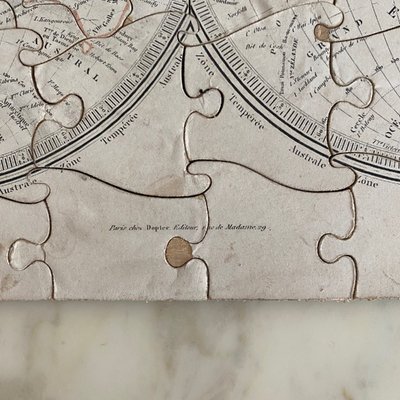Boite puzzle cartes géographiques XIXe