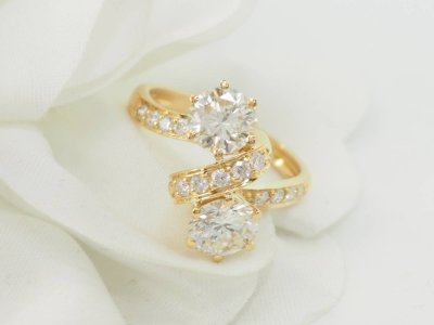Anello Toi et Moi in oro giallo e diamanti