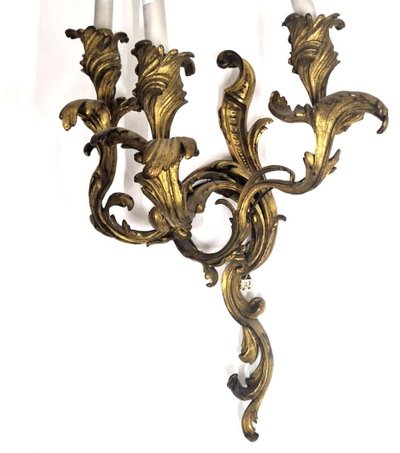 Pair of Louis XV sconces, 19th century