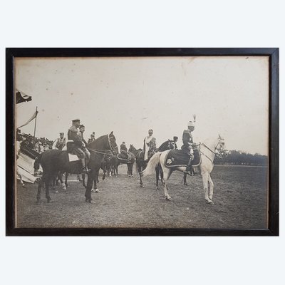 Grande Photographie Pierre 1er De Serbie à Cheval Première Guerre Mondiale Chusseau Flaviens