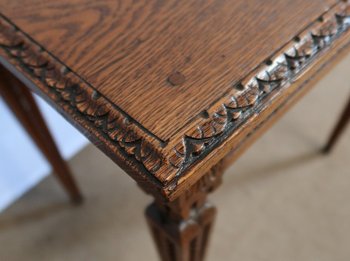 Petite Table d’appoint en Chêne massif, goût Louis XVI – 1900