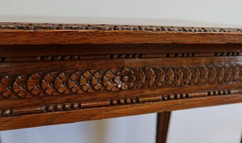 Petite Table d’appoint en Chêne massif, goût Louis XVI – 1900