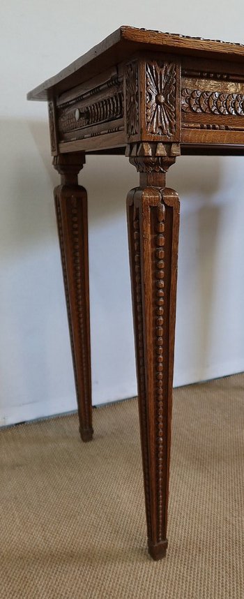 Petite Table d’appoint en Chêne massif, goût Louis XVI – 1900