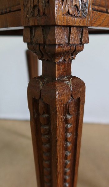 Petite Table d’appoint en Chêne massif, goût Louis XVI – 1900
