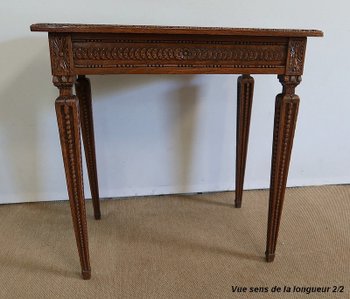 Petite Table d’appoint en Chêne massif, goût Louis XVI – 1900