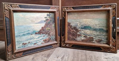 Paire De Tableaux Saint Raphaël Le Trayas Et Le Dramont Parc De l'Estérel Jean Lafon Keuleyan