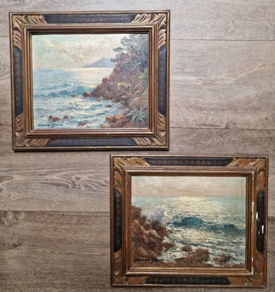 Paire De Tableaux Saint Raphaël Le Trayas Et Le Dramont Parc De l'Estérel Jean Lafon Keuleyan