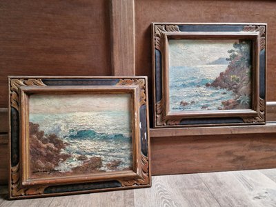 Paire De Tableaux Saint Raphaël Le Trayas Et Le Dramont Parc De l'Estérel Jean Lafon Keuleyan