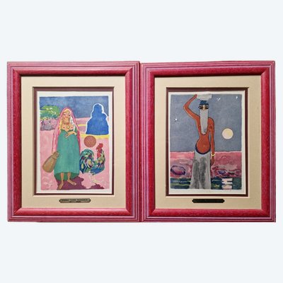 Pair of Engravings After Kees Van Dongen: Farizade and Moonlight, Circa 1950, Orientalist