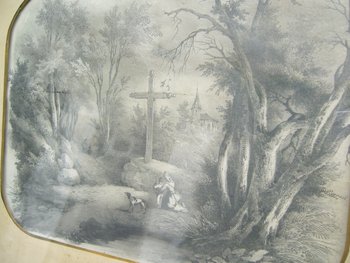Old landscape drawing from 1850 by Lemercier
