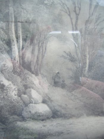Old landscape drawing from 1850 by Lemercier