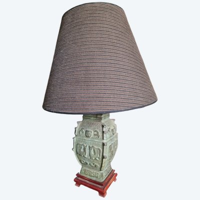 Lampe En Bronze Chinoisante De Style Archaic Archaisante Chine
