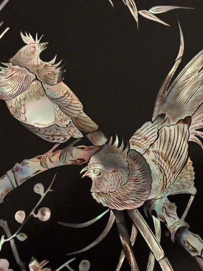 lacquered and mother-of-pearl painting