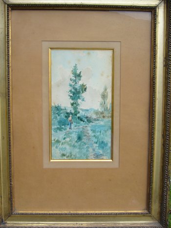 Paire d'aquarelles début du XXe siècle signées Carpentier